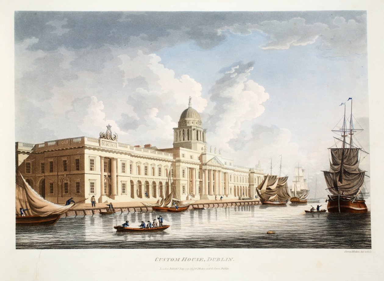 Das Zollhaus, Dublin, 1792 von James Malton