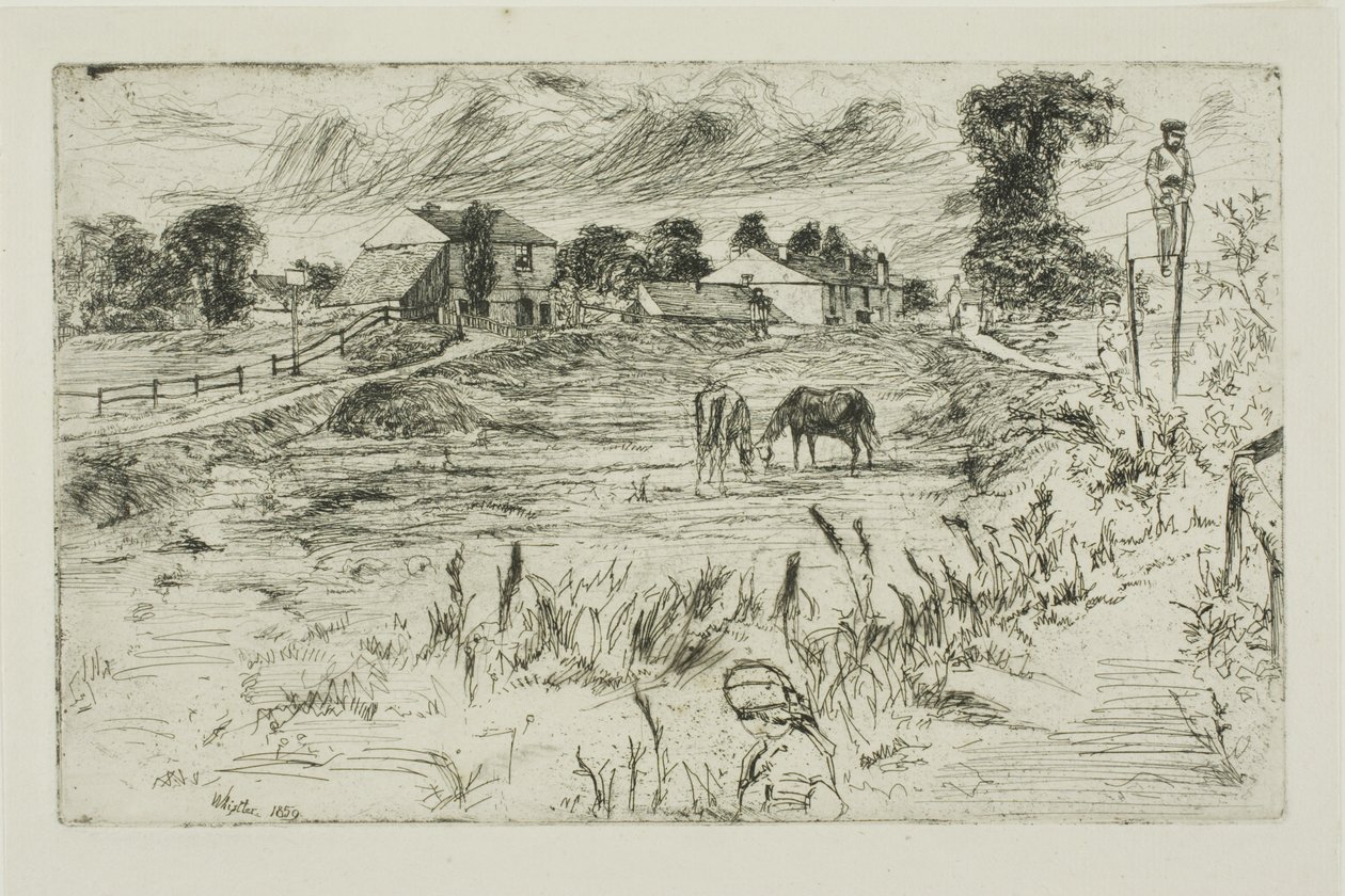 Landschaft mit Pferden von James Abbott McNeill Whistler