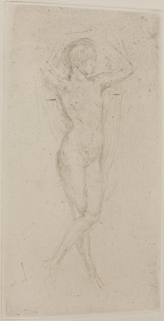 Nacktes Mädchen mit erhobenen Armen von James Abbott McNeill Whistler