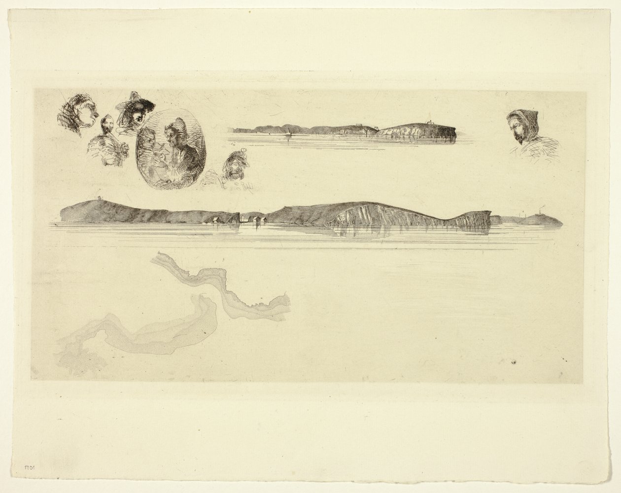 Skizzen auf der Küstenvermessungsplatte von James Abbott McNeill Whistler