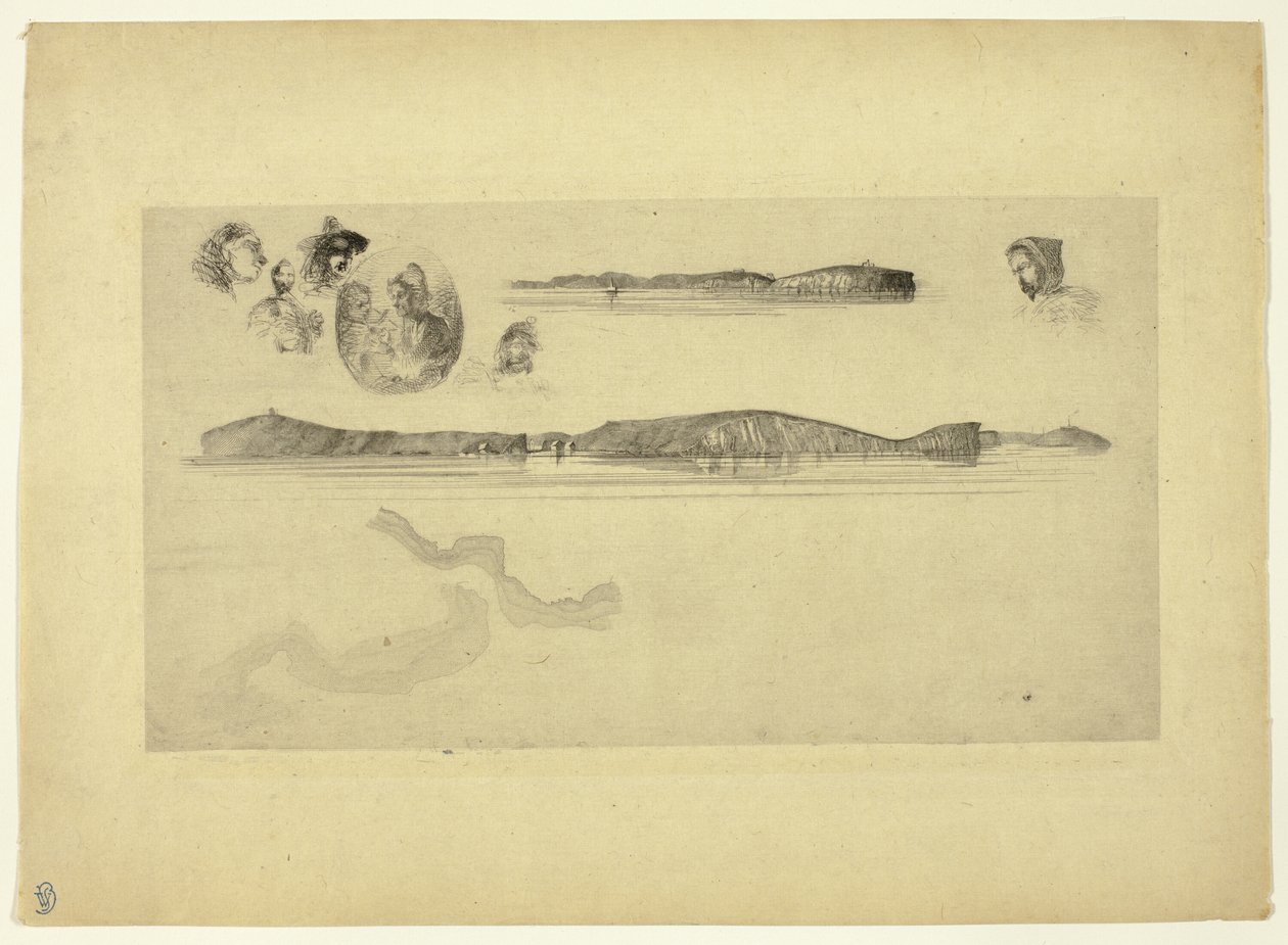 Skizzen auf der Küstenvermessungsplatte von James Abbott McNeill Whistler