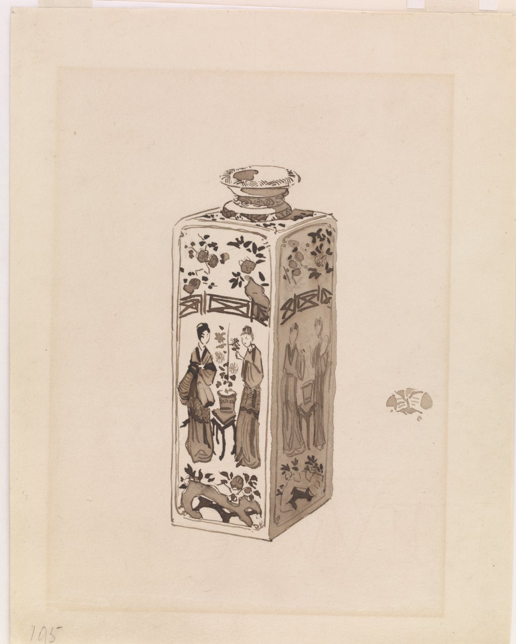 Quadratische Dose mit langem Hals von James Abbott McNeill Whistler