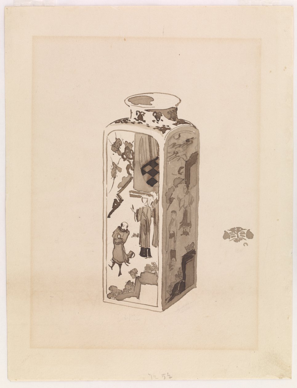 Quadratische Dose mit ausziehbarem Hals von James Abbott McNeill Whistler