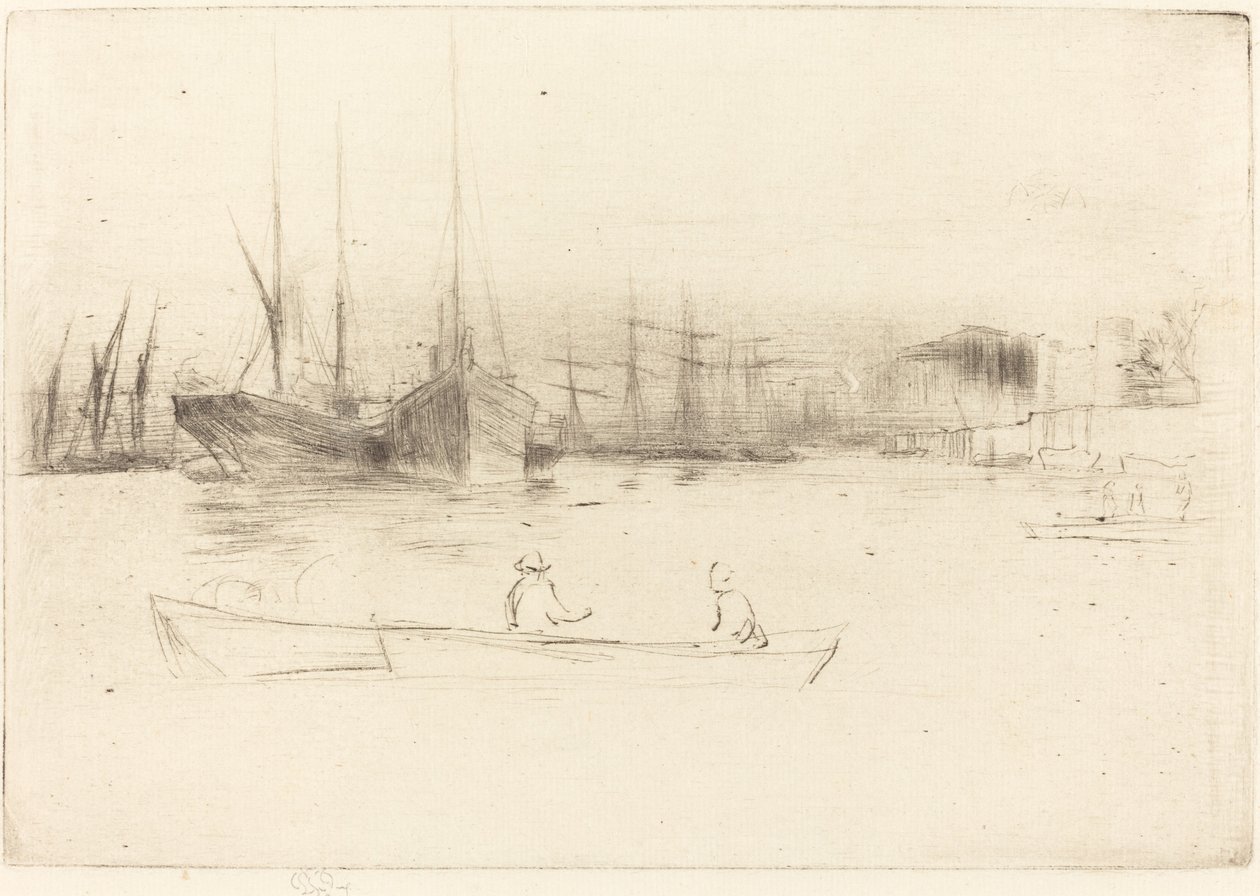 Dampfschiffe vor dem Turm von James Abbott McNeill Whistler