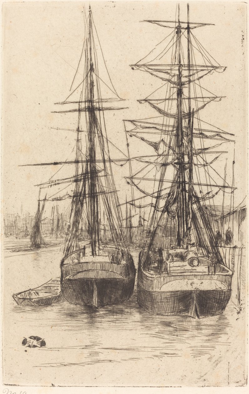 Zwei Schiffe von James Abbott McNeill Whistler