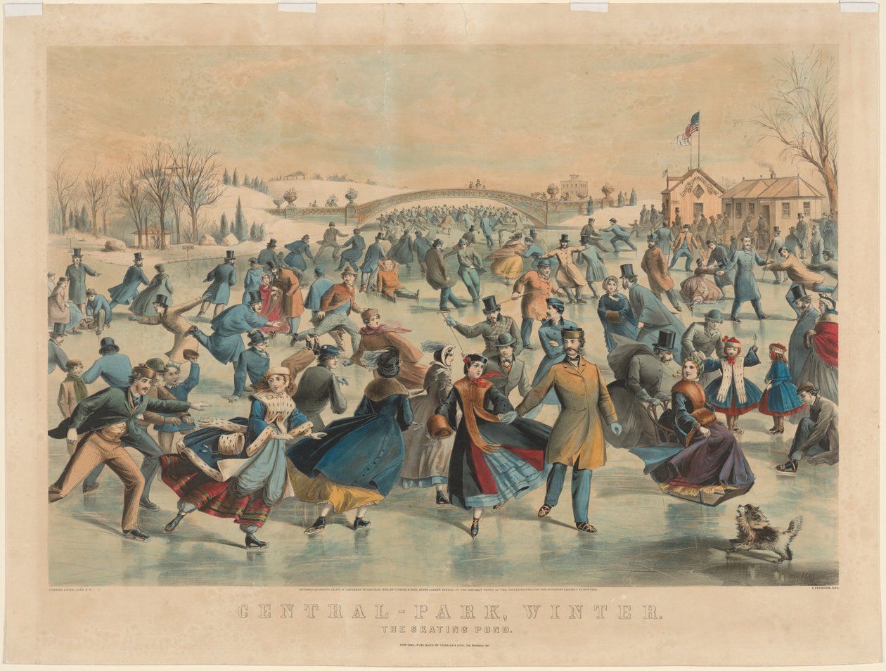 Central Park, Winter: Der Eislaufteich von James Merritt Ives