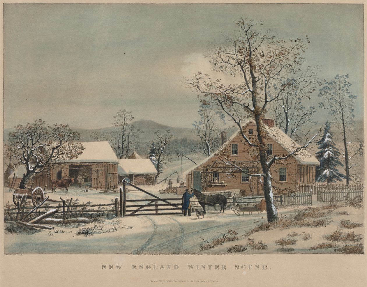 Neuengland-Winterszene, 1861 von James Merritt Ives