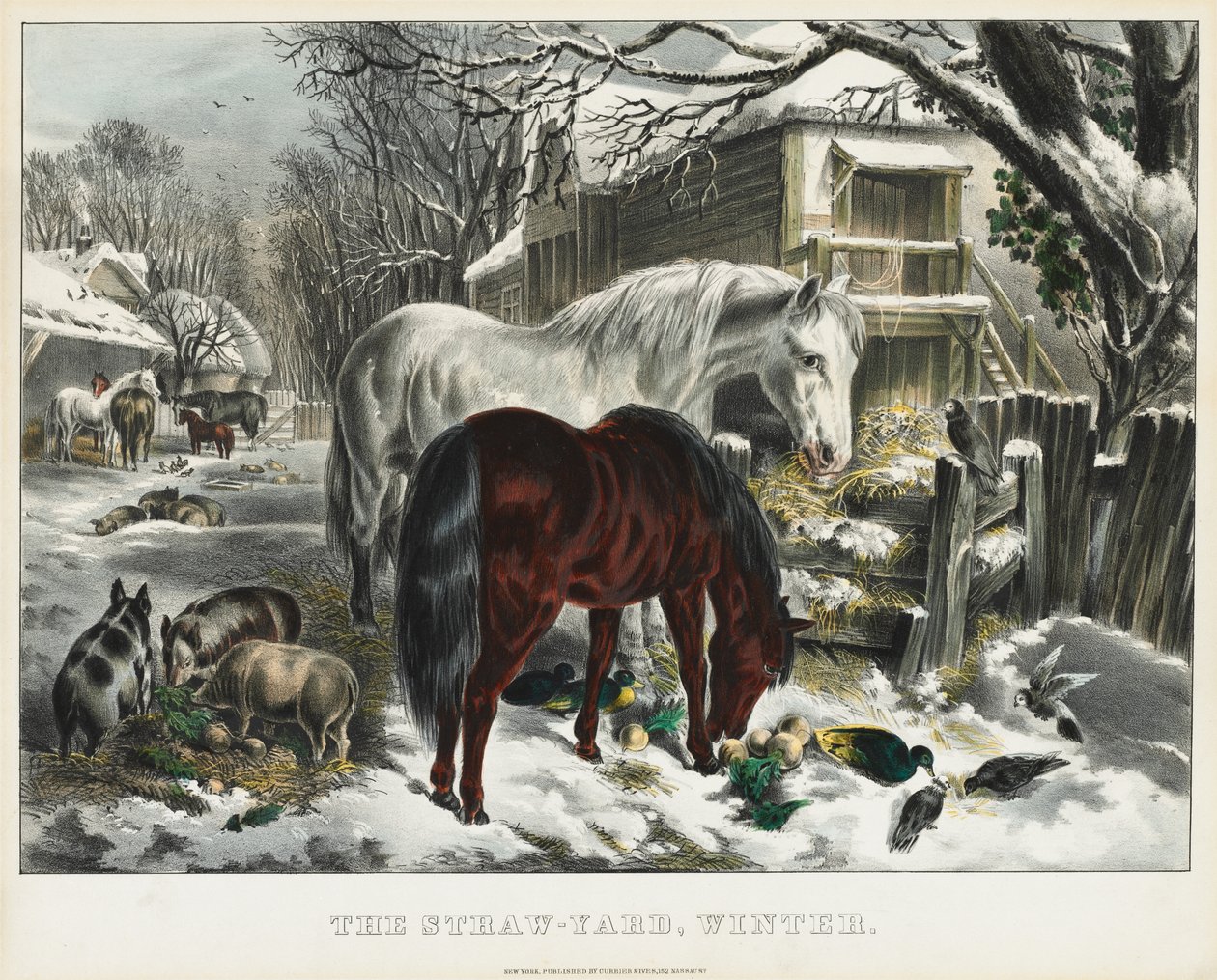 Strohhof, Winter von James Merritt Ives