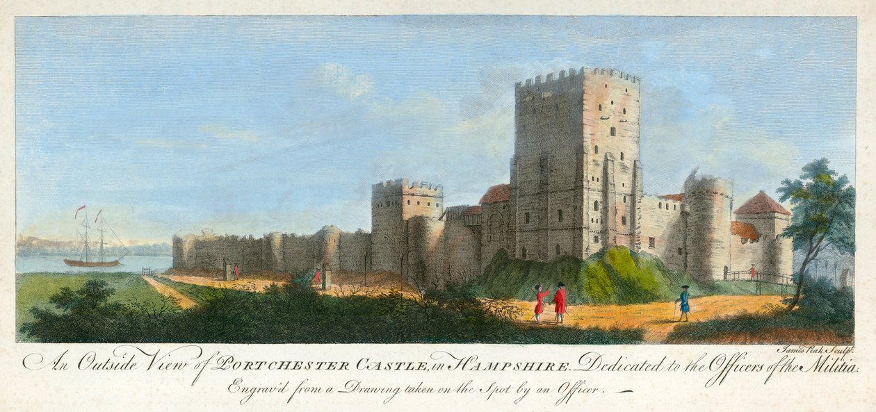 Portchester Castle, Hampshire, 1720 von James Peake