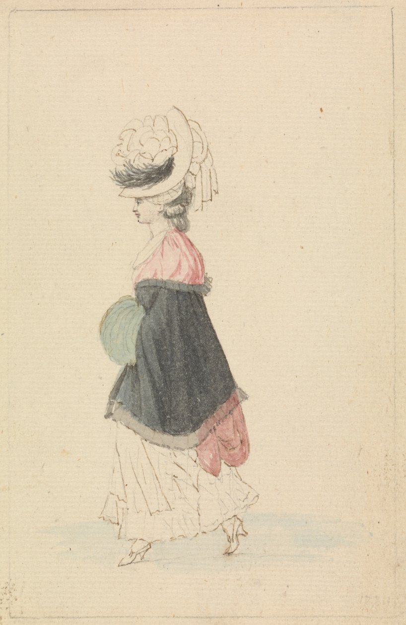 Eine modebewusste Frau im Spaziergangskleid von James Roberts