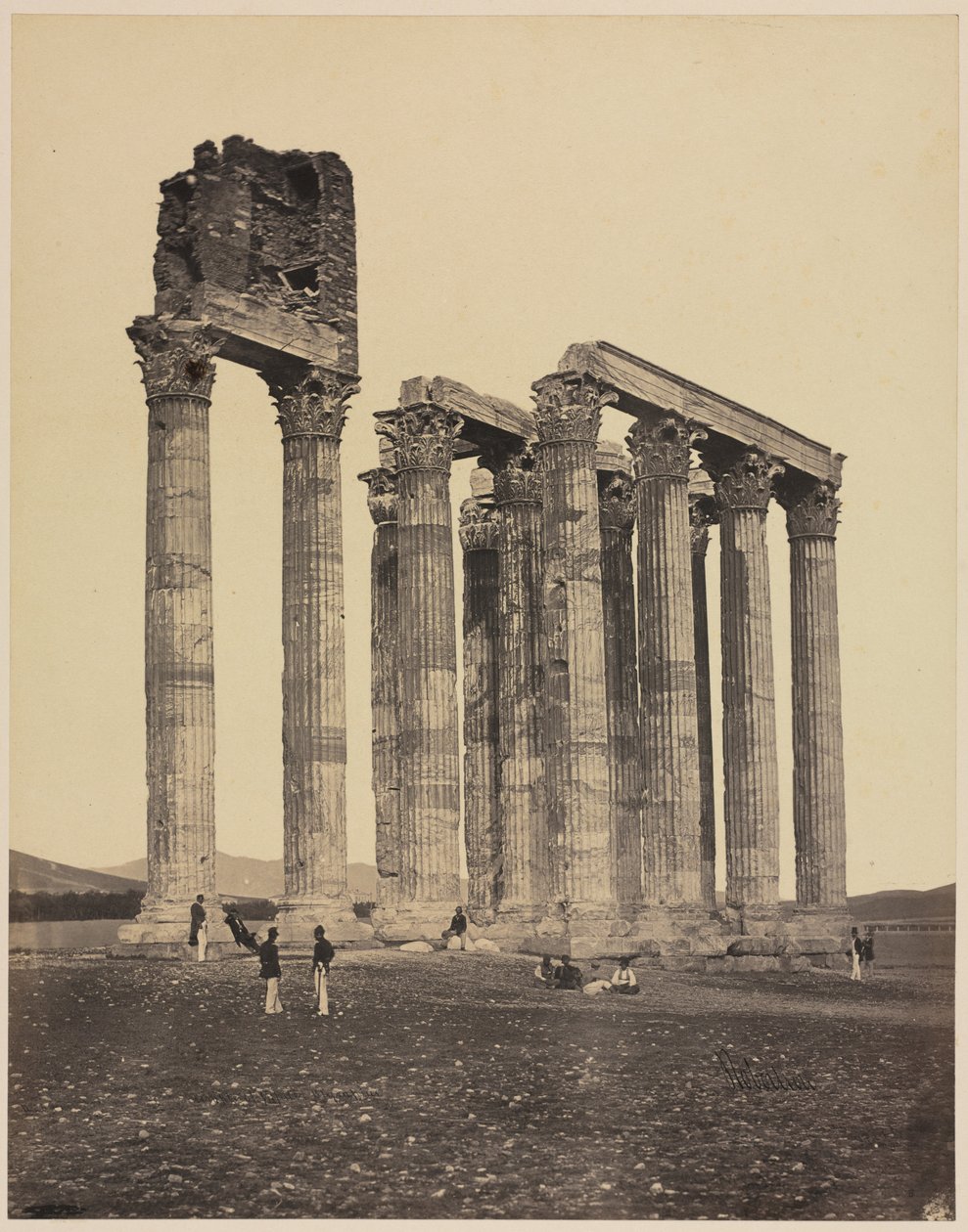 Tempel des Jupiter Olympius, um 1853 von James Robertson