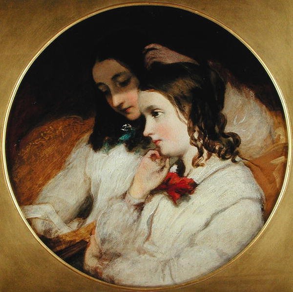 Studie von zwei Mädchen von James Sant
