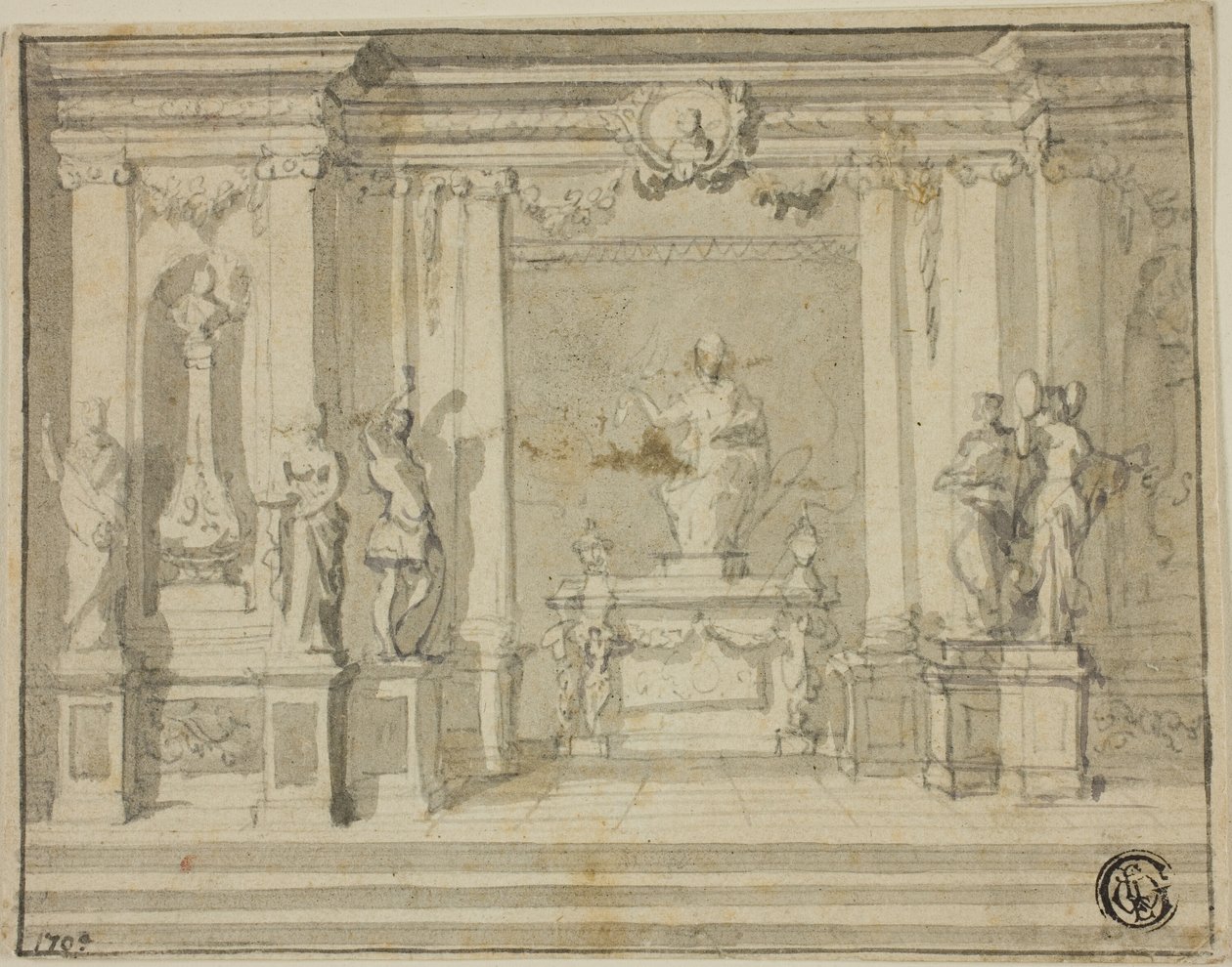 Inneres Portikus mit Statuen von James Thornhill