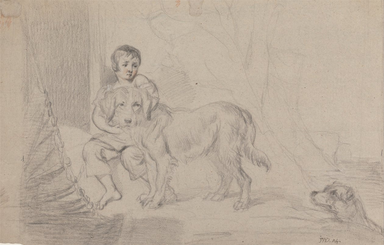 Ein kleiner Junge mit Hunden von James Ward