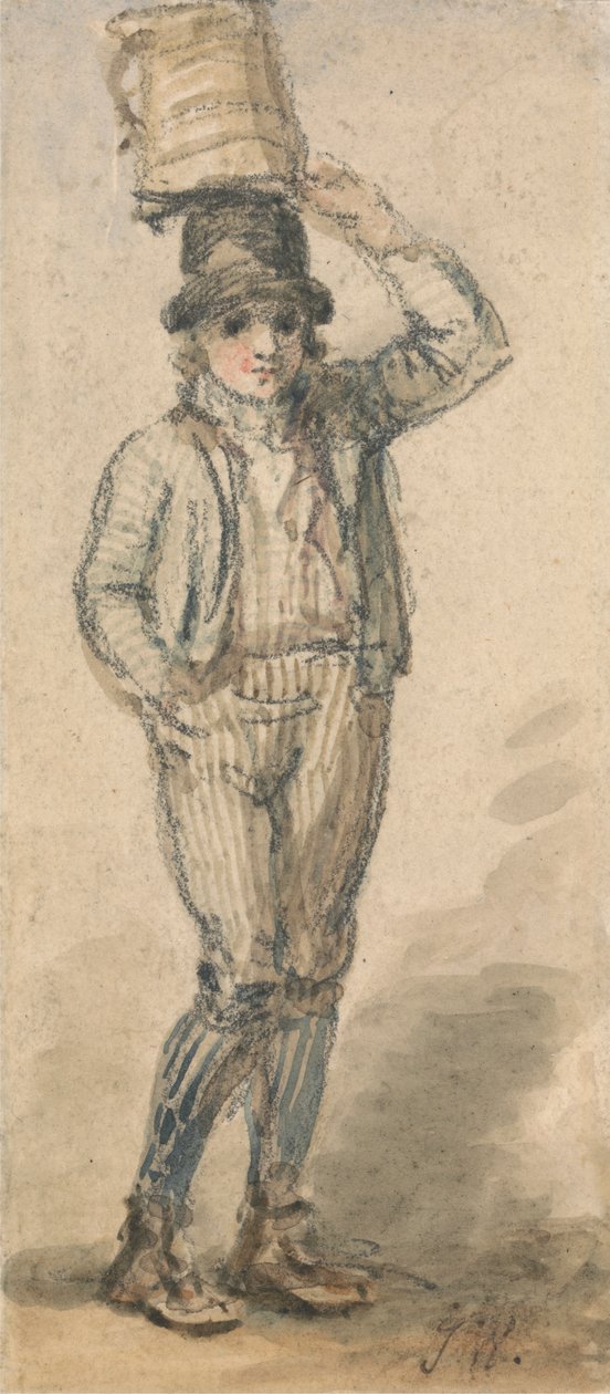 Junge mit einem Eimer auf dem Kopf von James Ward