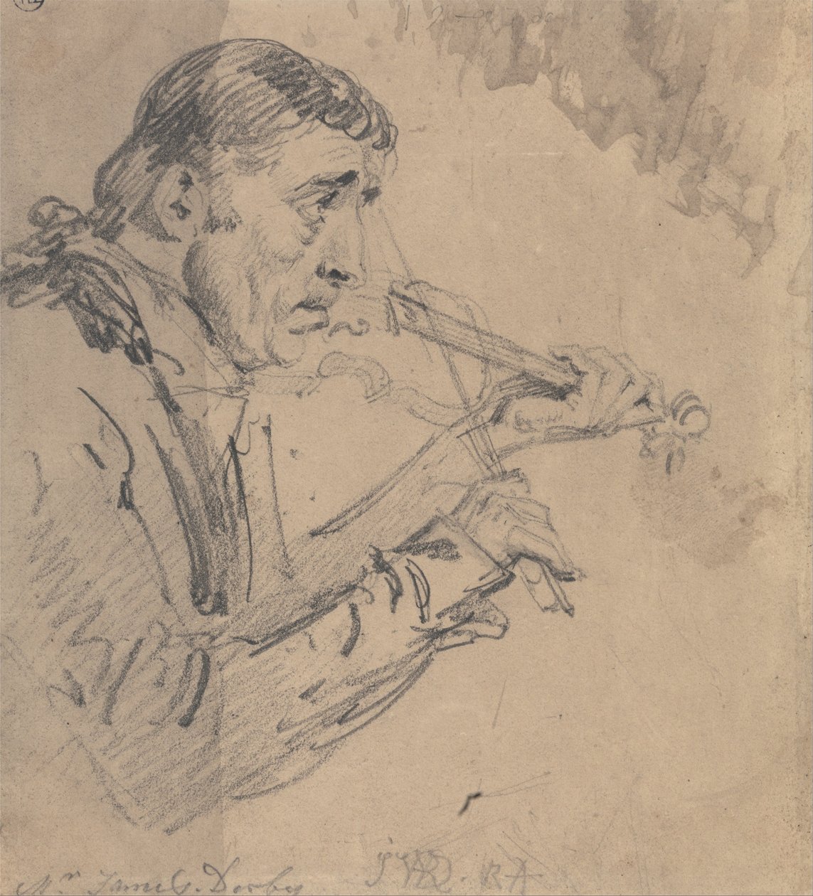 Herr James Derby spielt die Violine von James Ward