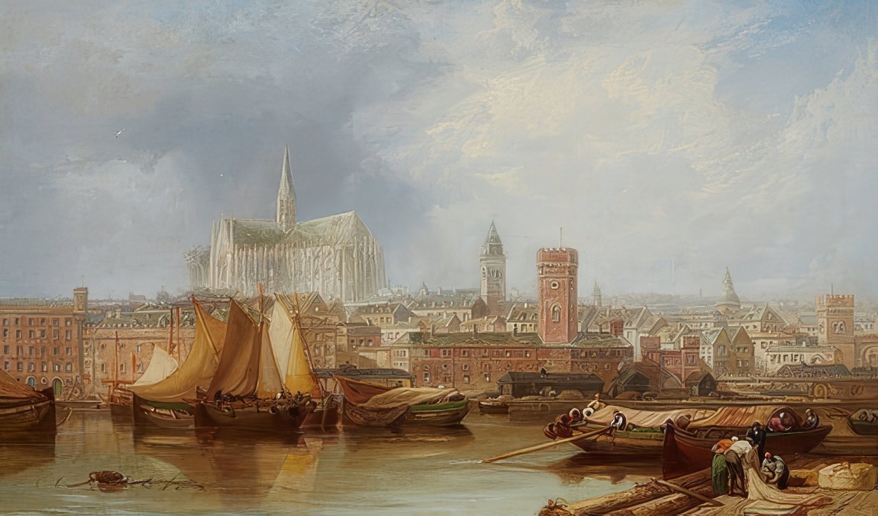 Ansicht von Köln mit dem unvollendeten Dom von James Webb