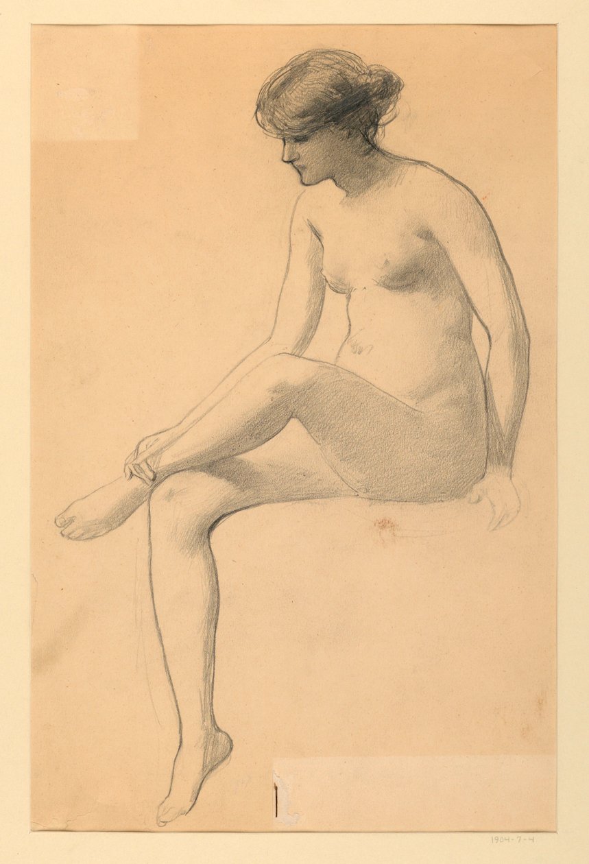 Sitzender weiblicher Akt von James Wells Champney