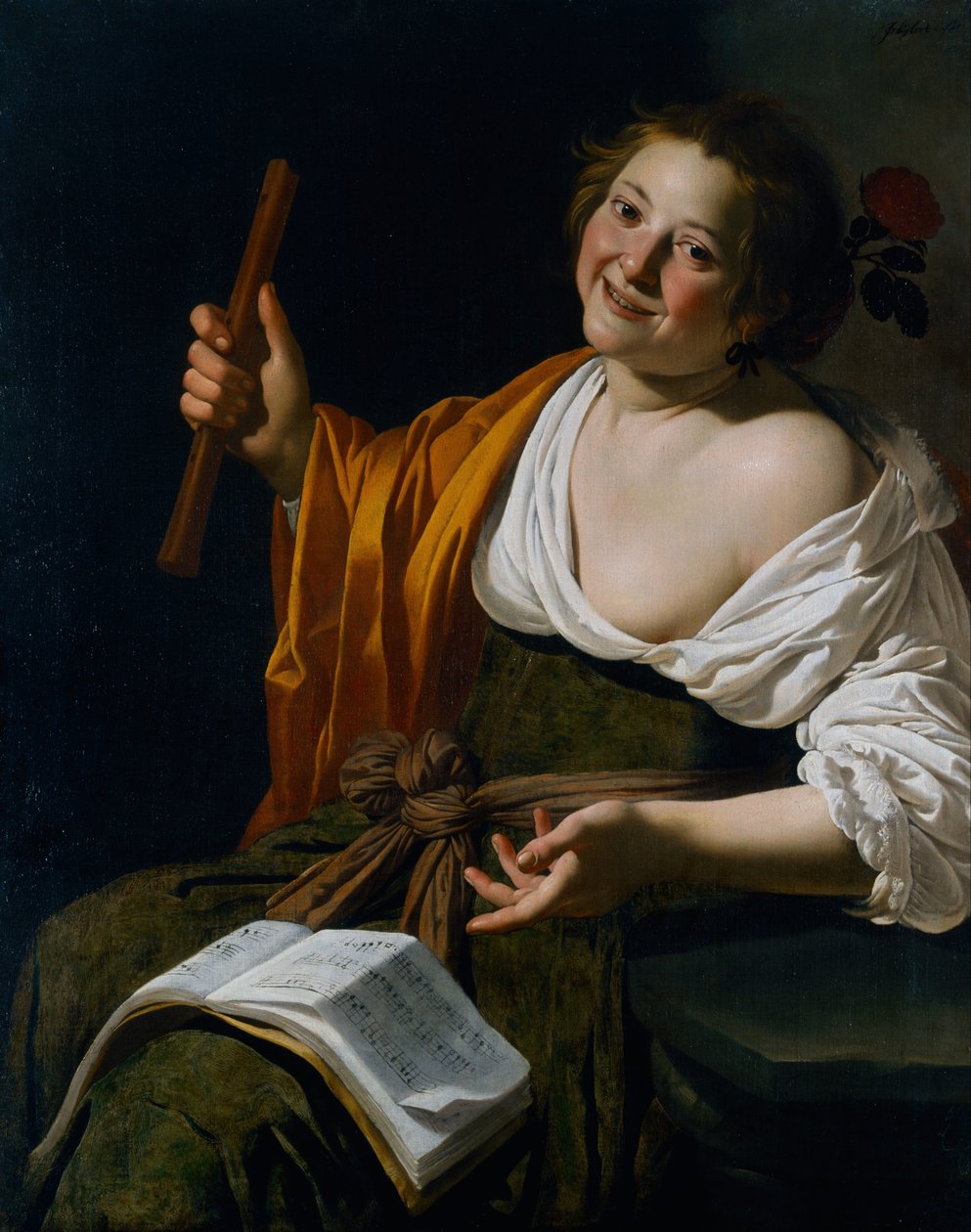 Mädchen mit Flöte von Jan van Bijlert or Bylert