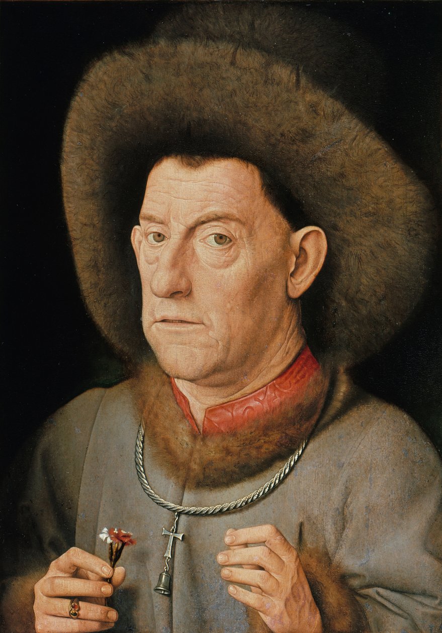 Mann mit Nelken von Jan van Eyck