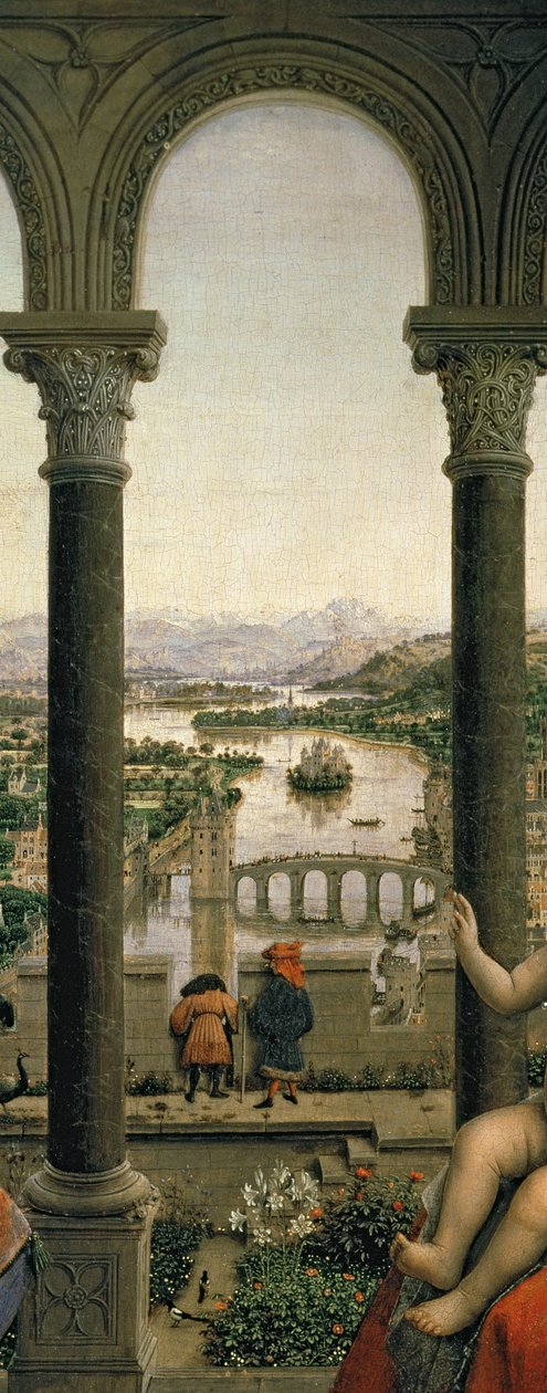Die Rolin Madonna (Detail) von Jan van Eyck