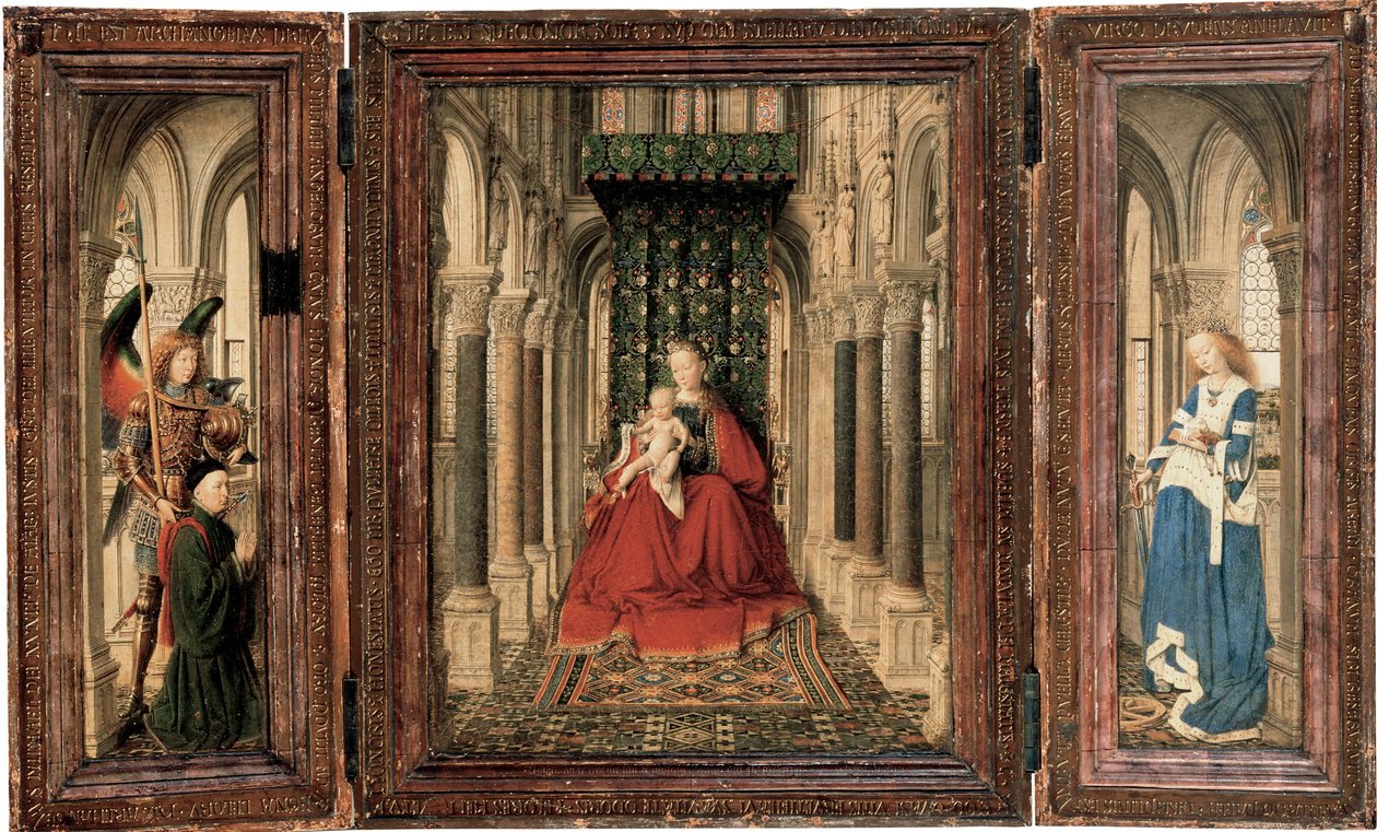 Triptychon von Maria und Kind, St. Michael und der Katharina von Jan van Eyck
