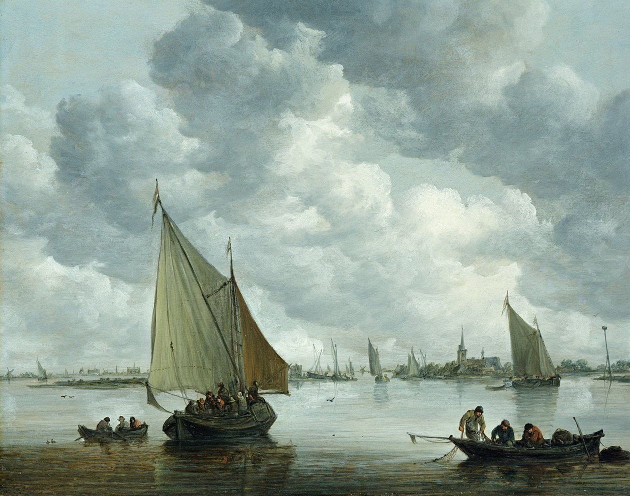 Fischerboot in einem Ästuar, 1655 von Jan Josephsz van Goyen