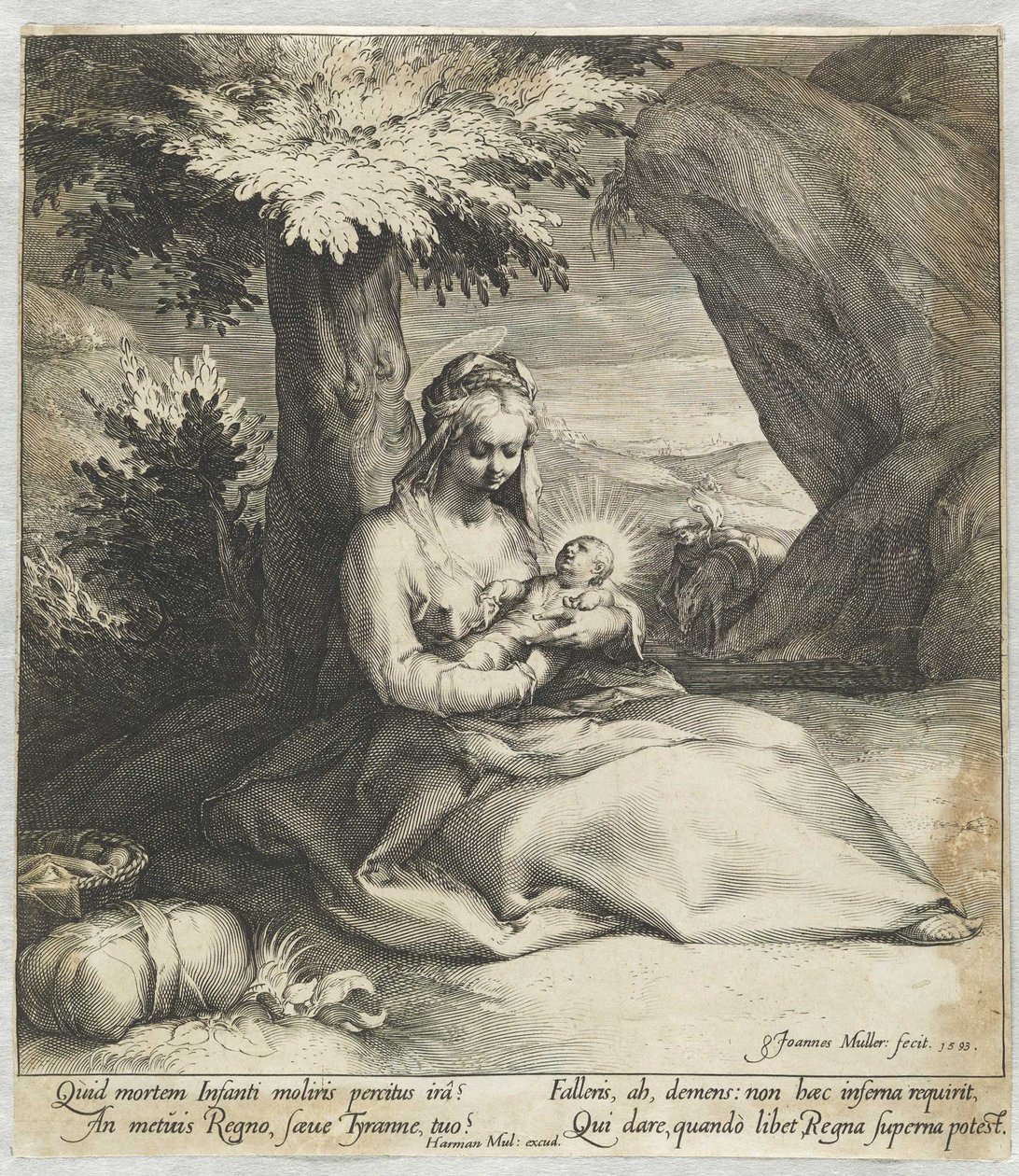 Die Rast auf der Flucht nach Ägypten von Jan Harmensz. Muller