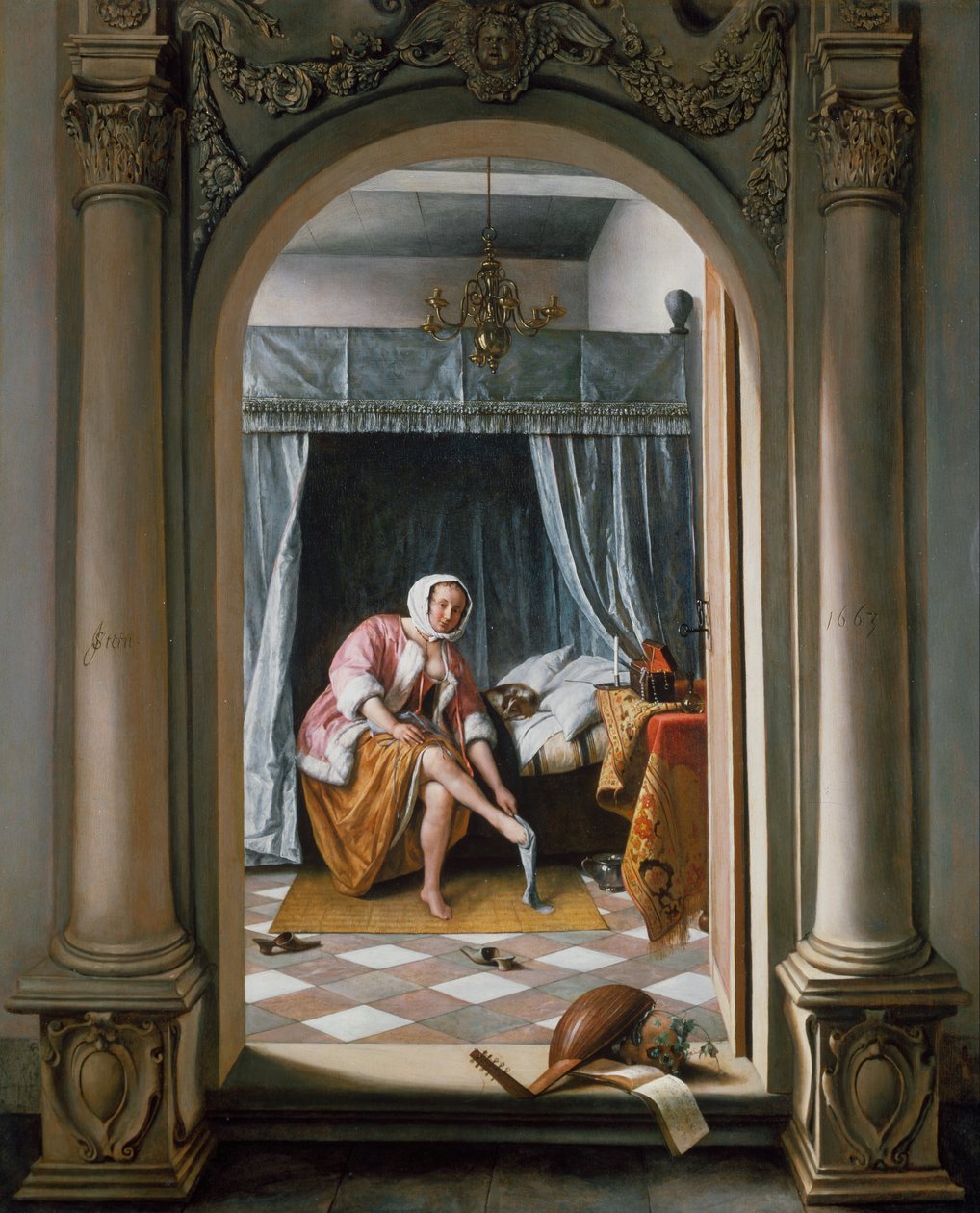 Frau bei ihrer Toilette von Jan Havickszoon Steen