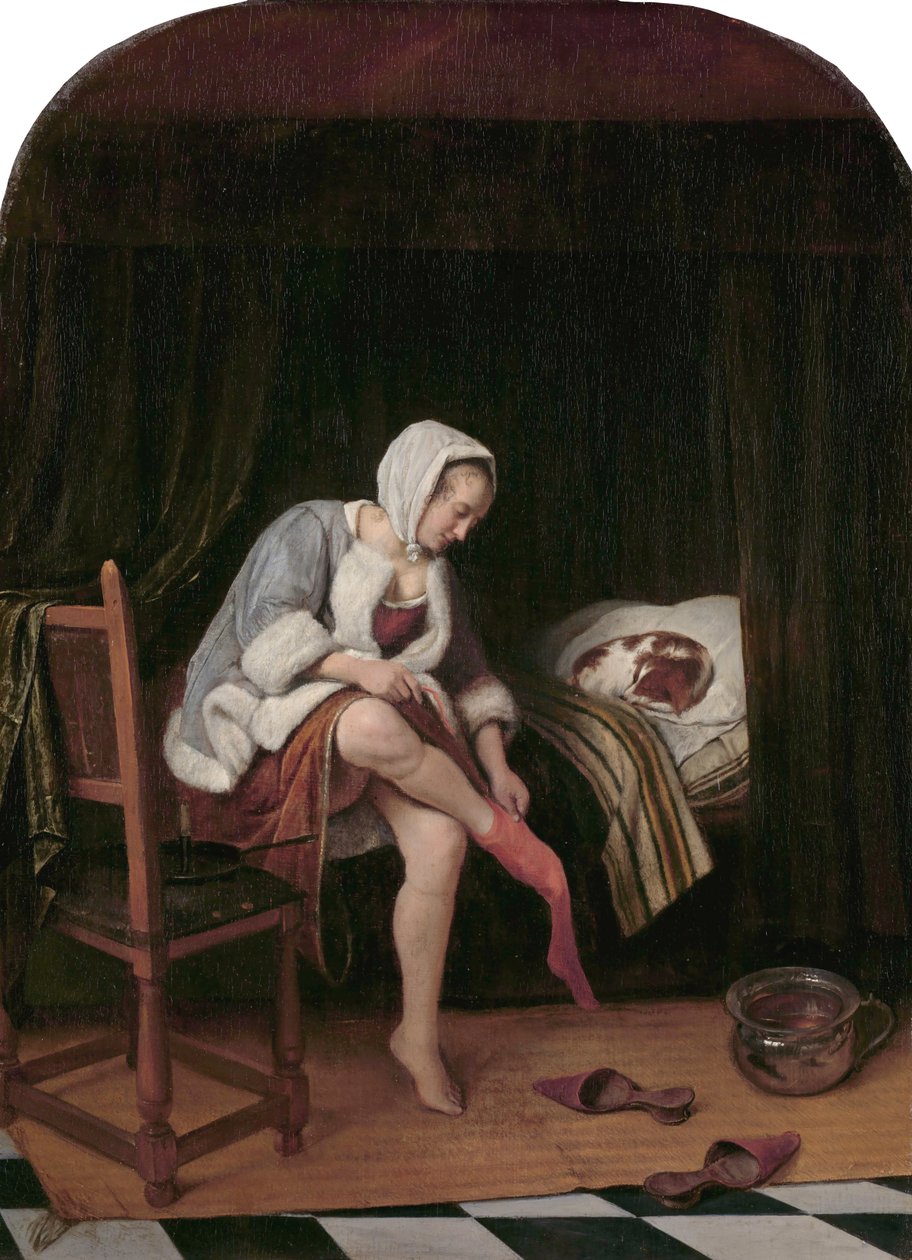 Frau bei ihrer Toilette von Jan Havickszoon Steen