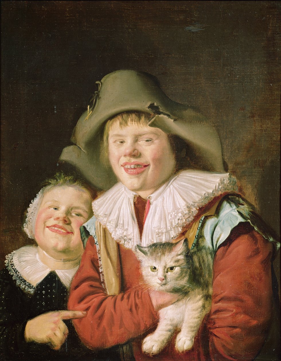 Kinder spielen mit einer Katze von Jan Miense Molenaer