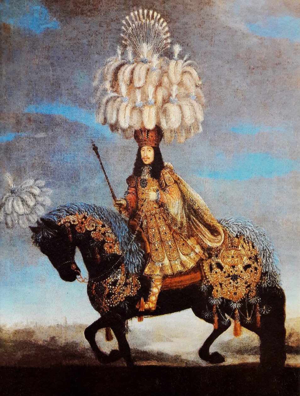 Leopold I. zu Pferd in einem Kostüm für ein Pferdeballett von Jan Thomas van Ieperen