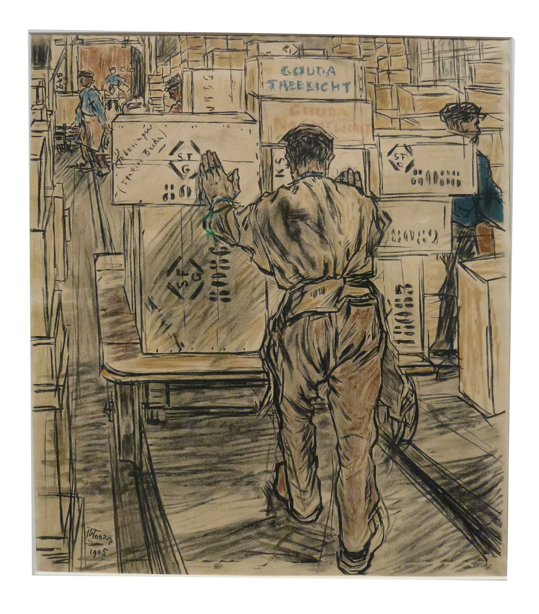 Magazijnen, 1 von 12 Lithografien, die Toorop über die Herstellung von Kerzen machte von Jan Toorop