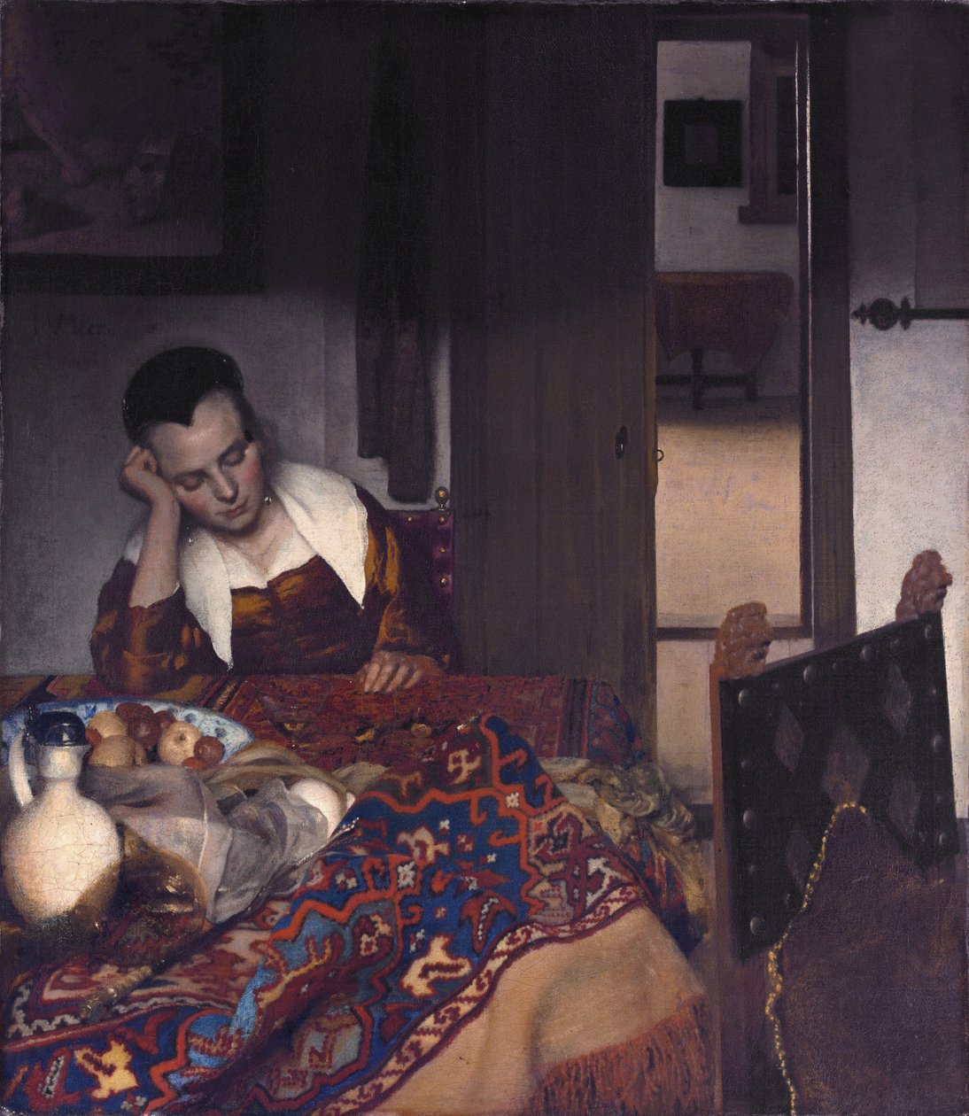 Eine schlafende Magd von Jan Vermeer van Delft