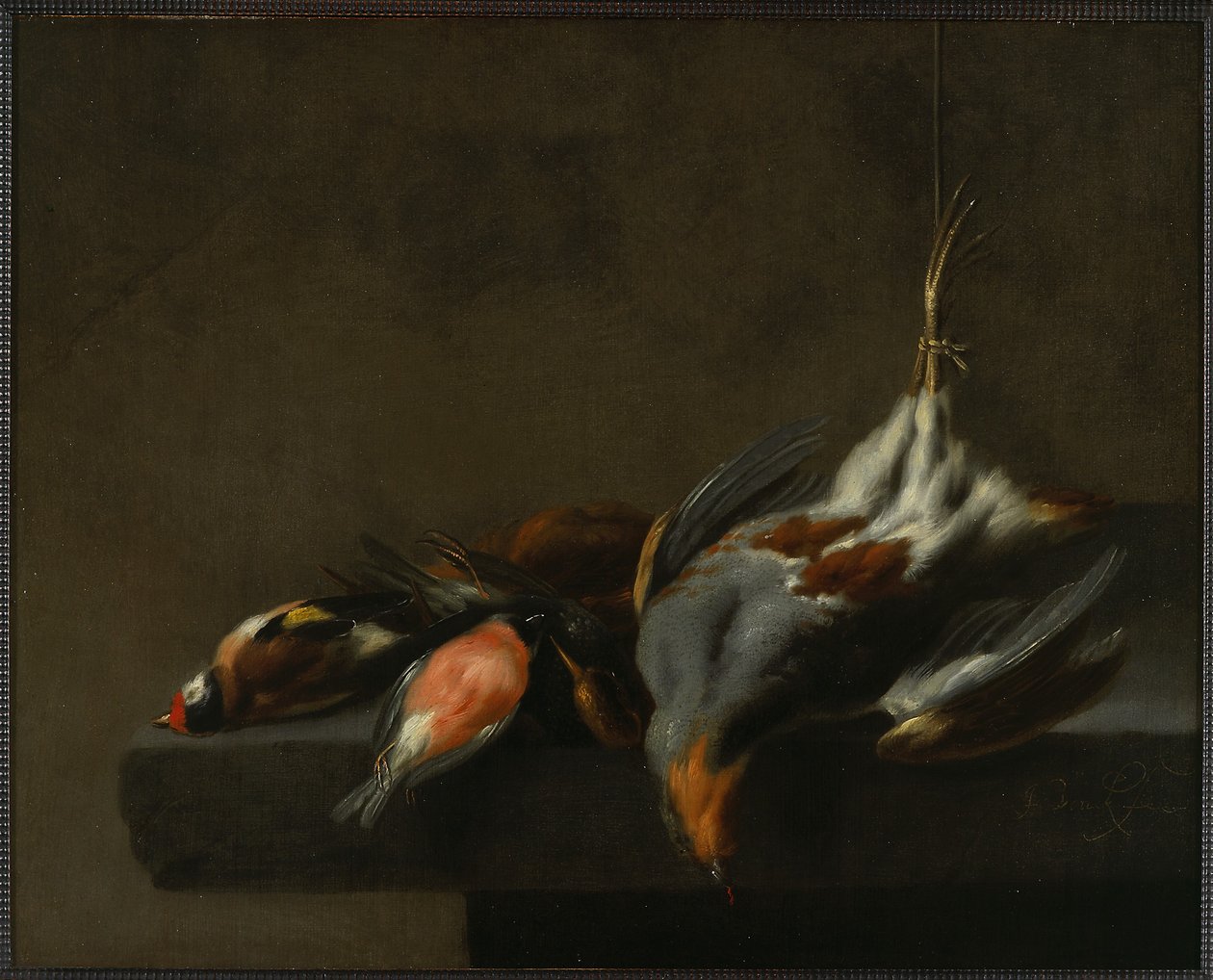 Stillleben mit toten Vögeln, ca. 1660 von Jan Vonck