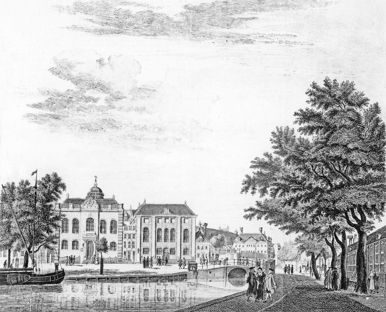 Die zwei großen Synagogen der deutschen Juden in Amsterdam, Niederlande, 1765 von Jan de Beijer