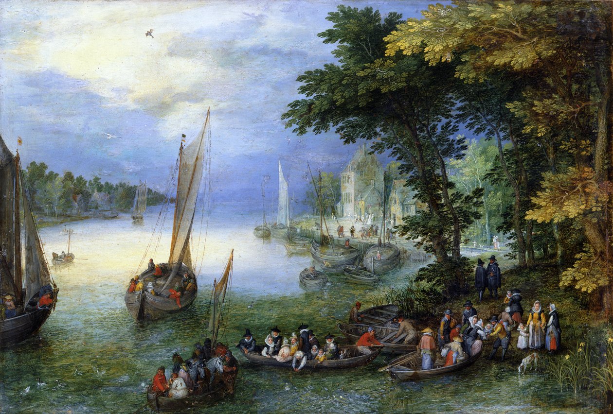 Die Einschiffung von Jan the Elder Brueghel