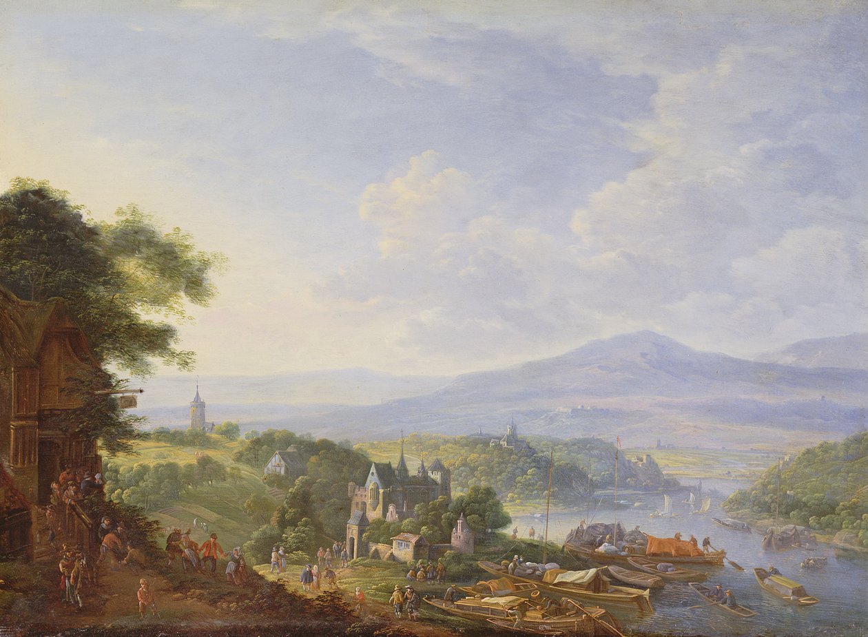 Blick auf den Rhein, nahe Köln, ca. 1700-10 von Jan the Elder Griffier