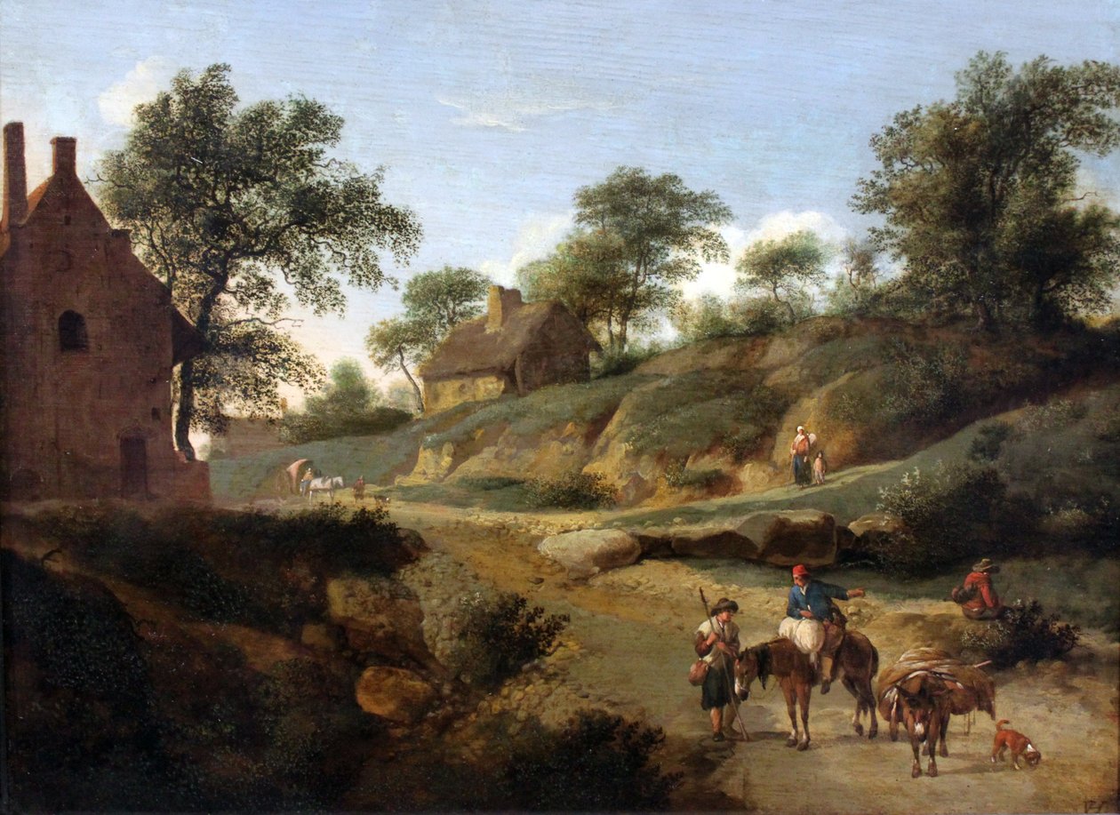 Auf einer Landstraße von Jan van der Heyden