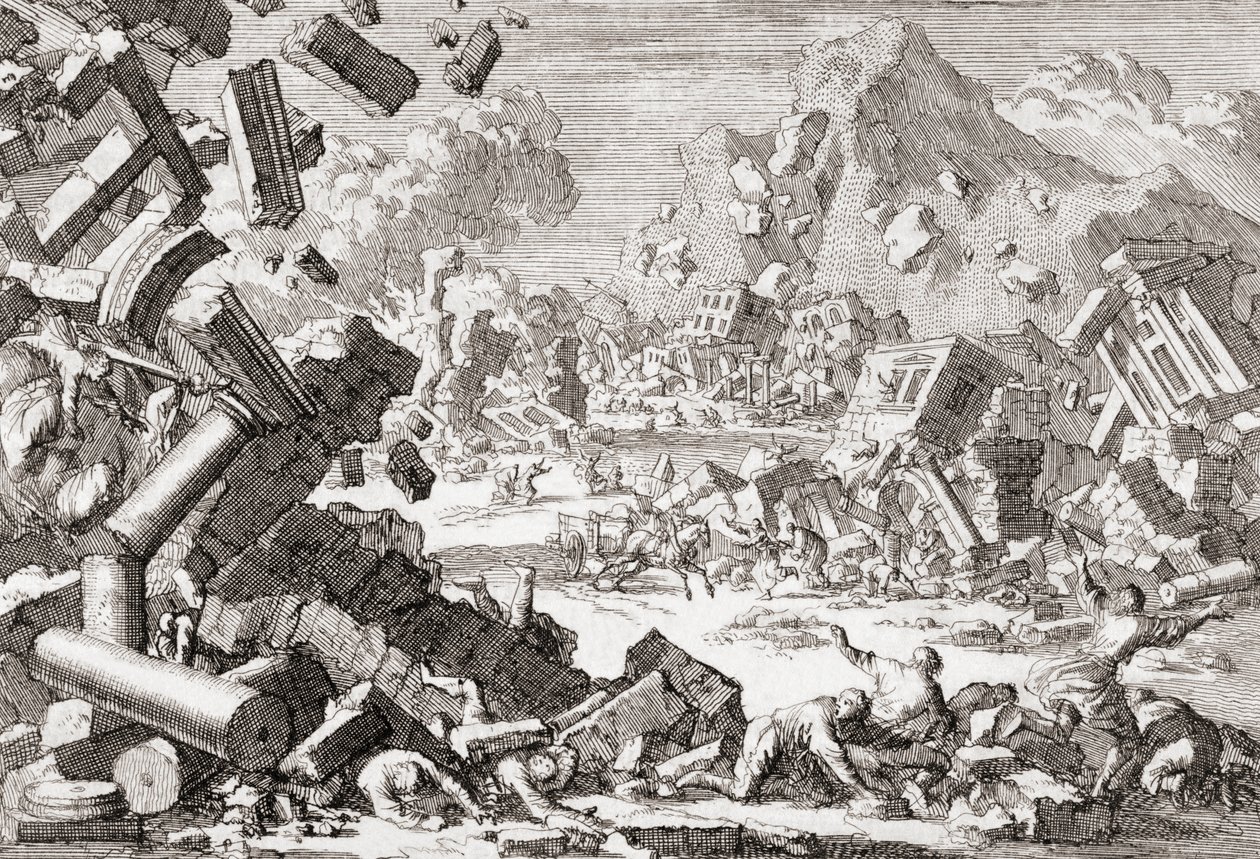 Erdbeben von 1667 in Dubrovnik, Kroatien von Jan (after) Luyken