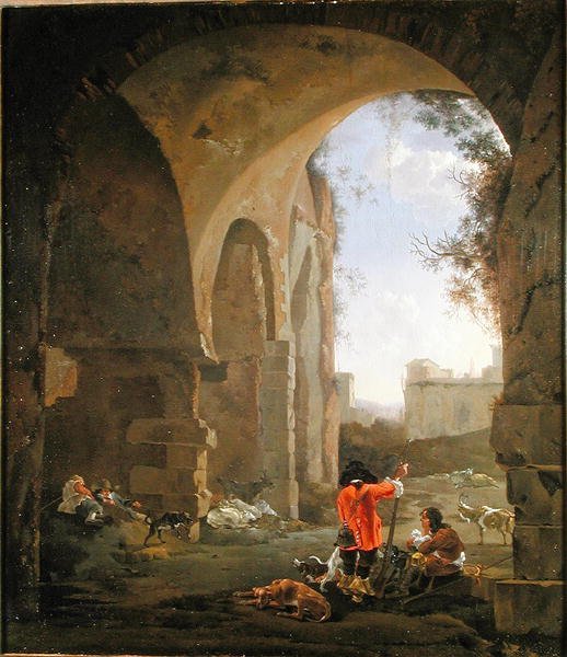 Jäger inmitten von Ruinen von Jan Asselyn