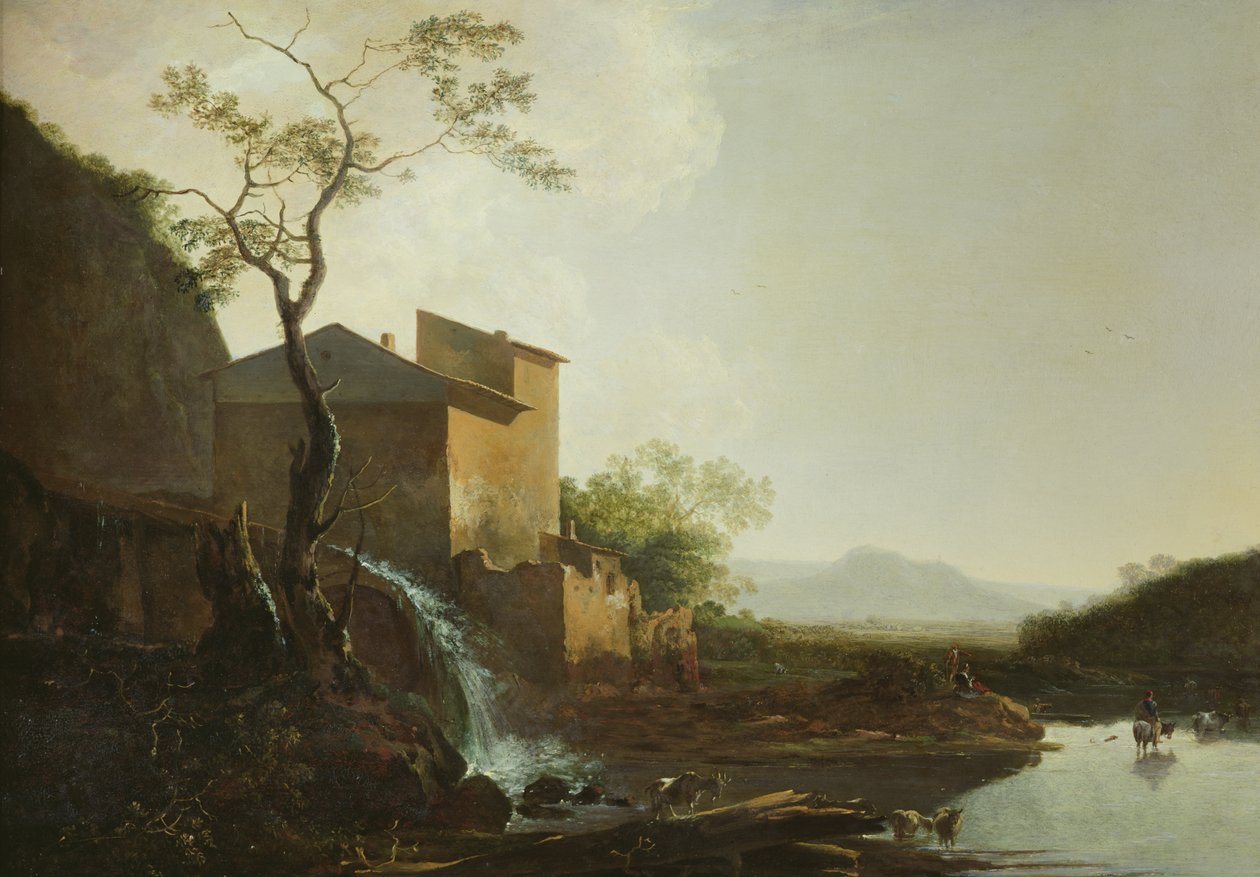 Landschaft mit Wassermühle von Jan Asselyn