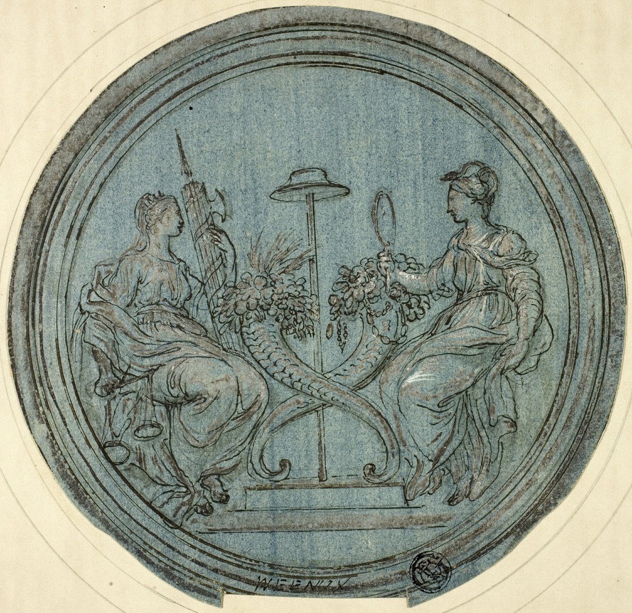 Rundel mit Gerechtigkeit und Klugheit von Jan Baptist Weenix