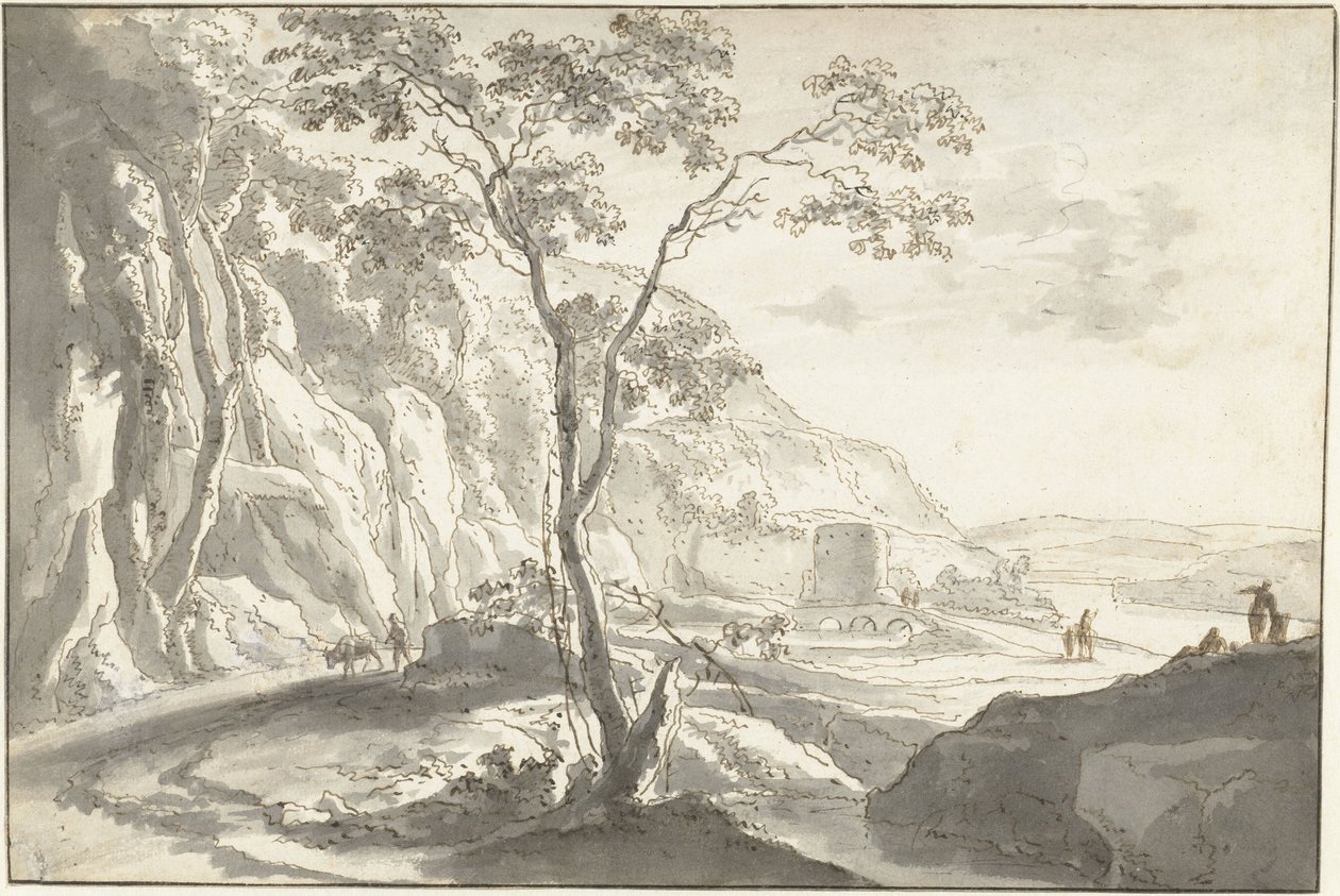 Berglandschaft mit Figuren von Jan Both (possibly)