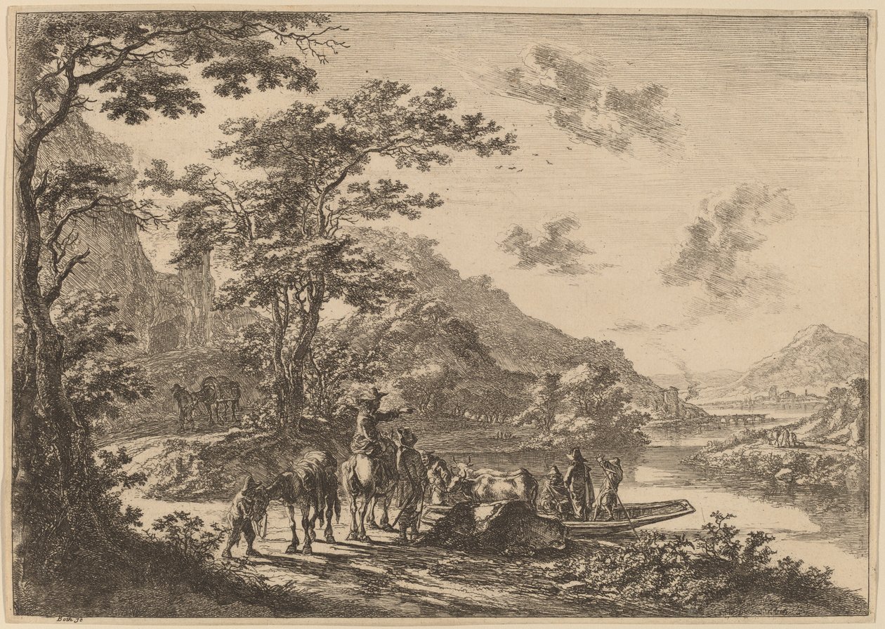 Blick auf den Tiber in der Campagna von Jan Both