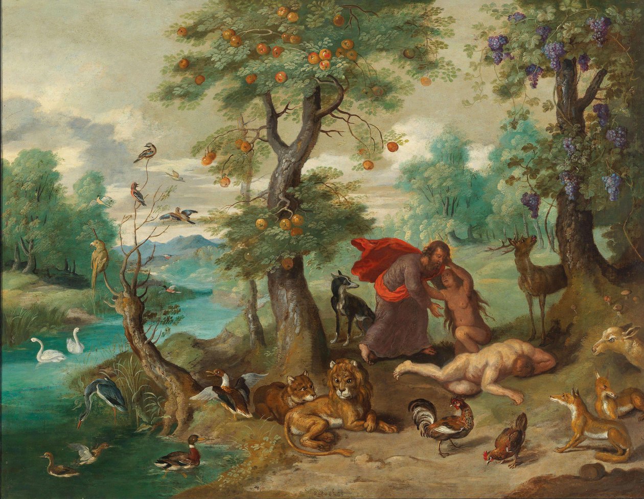 Die Erschaffung Evas von Jan Brueghel the Younger