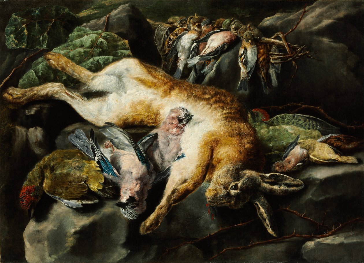 Erlegter Hase und Wildvögel von Jan Fyt