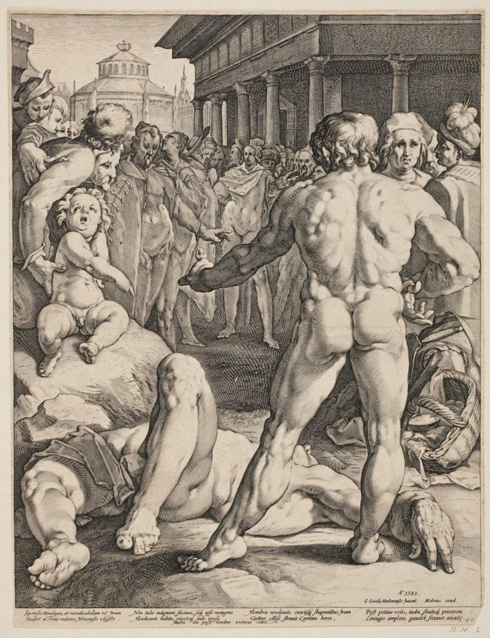 Der Kampf zwischen Odysseus und Irus von Jan Harmensz. Muller