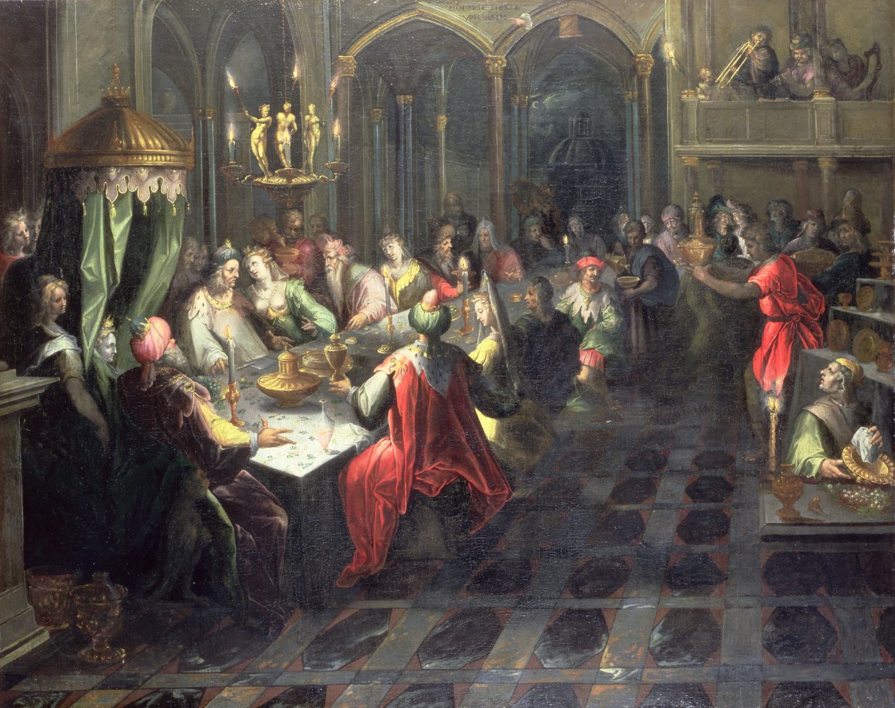 Belshazzars Fest, ca. 1600 von Jan Harmensz. Mutter