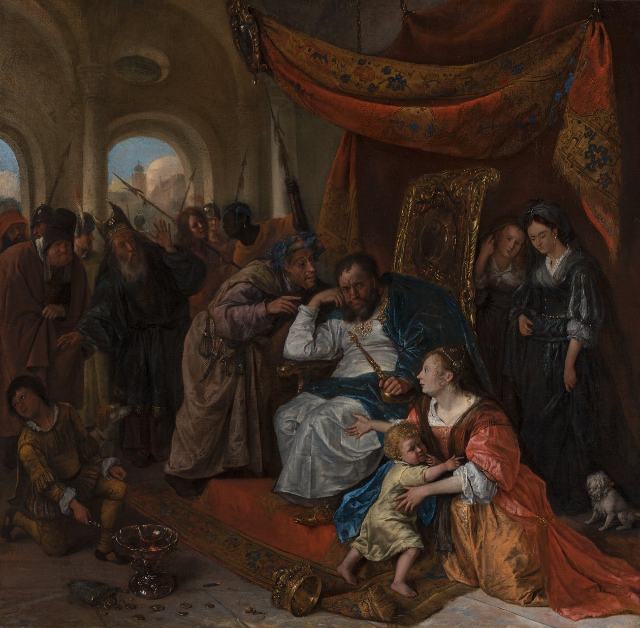 Moses und die Krone des Pharao, ca. 1670 von Jan Havicksz. Steen